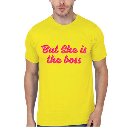 He is Man Couple Half Sleeves T-Shirts -FunkyTees
