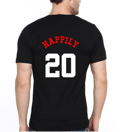 Happily17 Couple Half Sleeves T-Shirts -FunkyTees