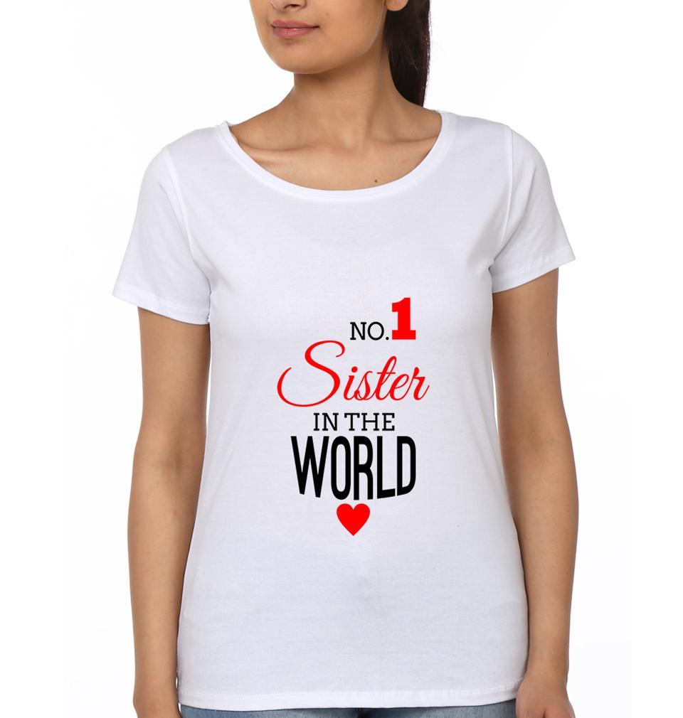 No. 1 Sister Sister Half Sleeves T-Shirts -FunkyTees