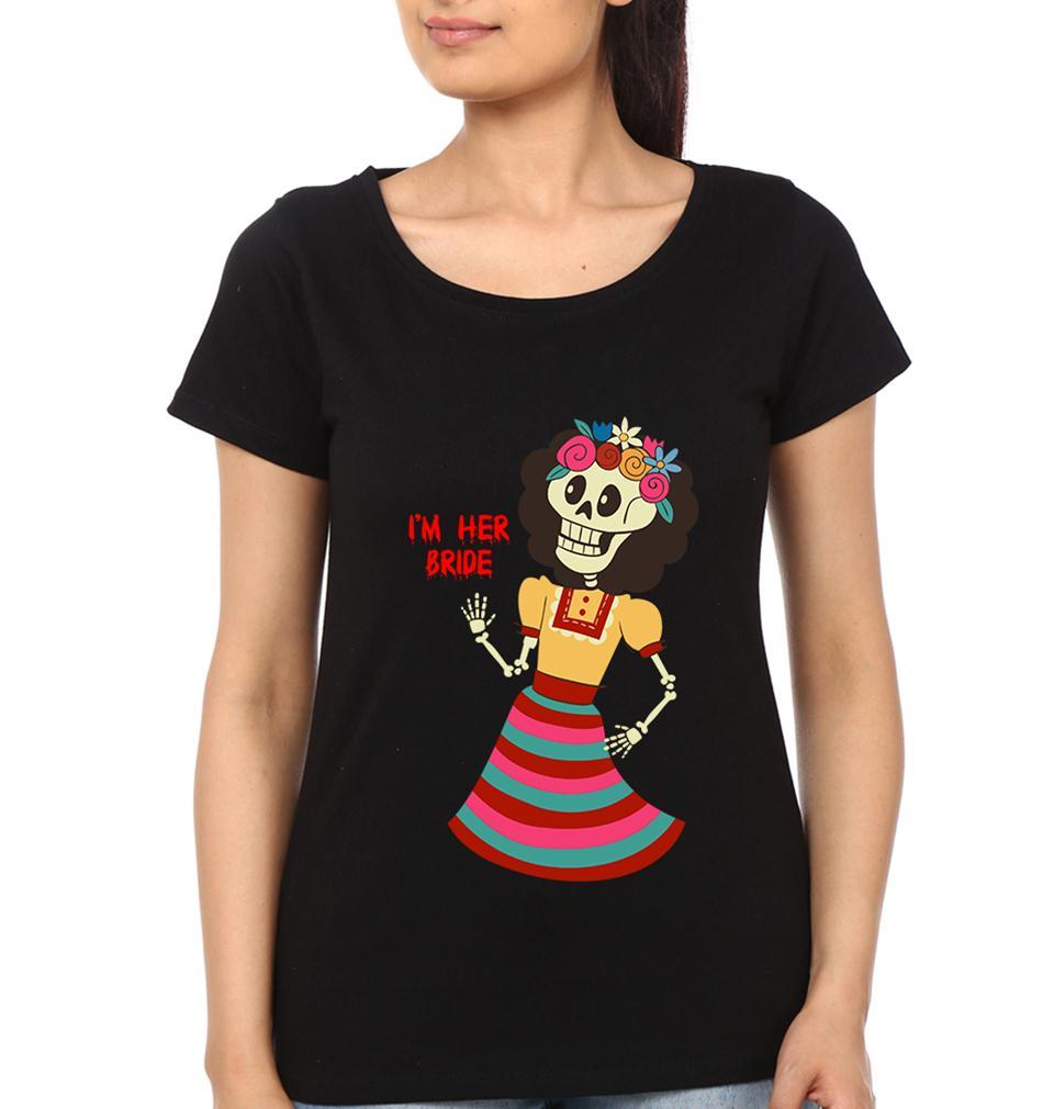 Groom Bride Couple Half Sleeves T-Shirts -FunkyTees
