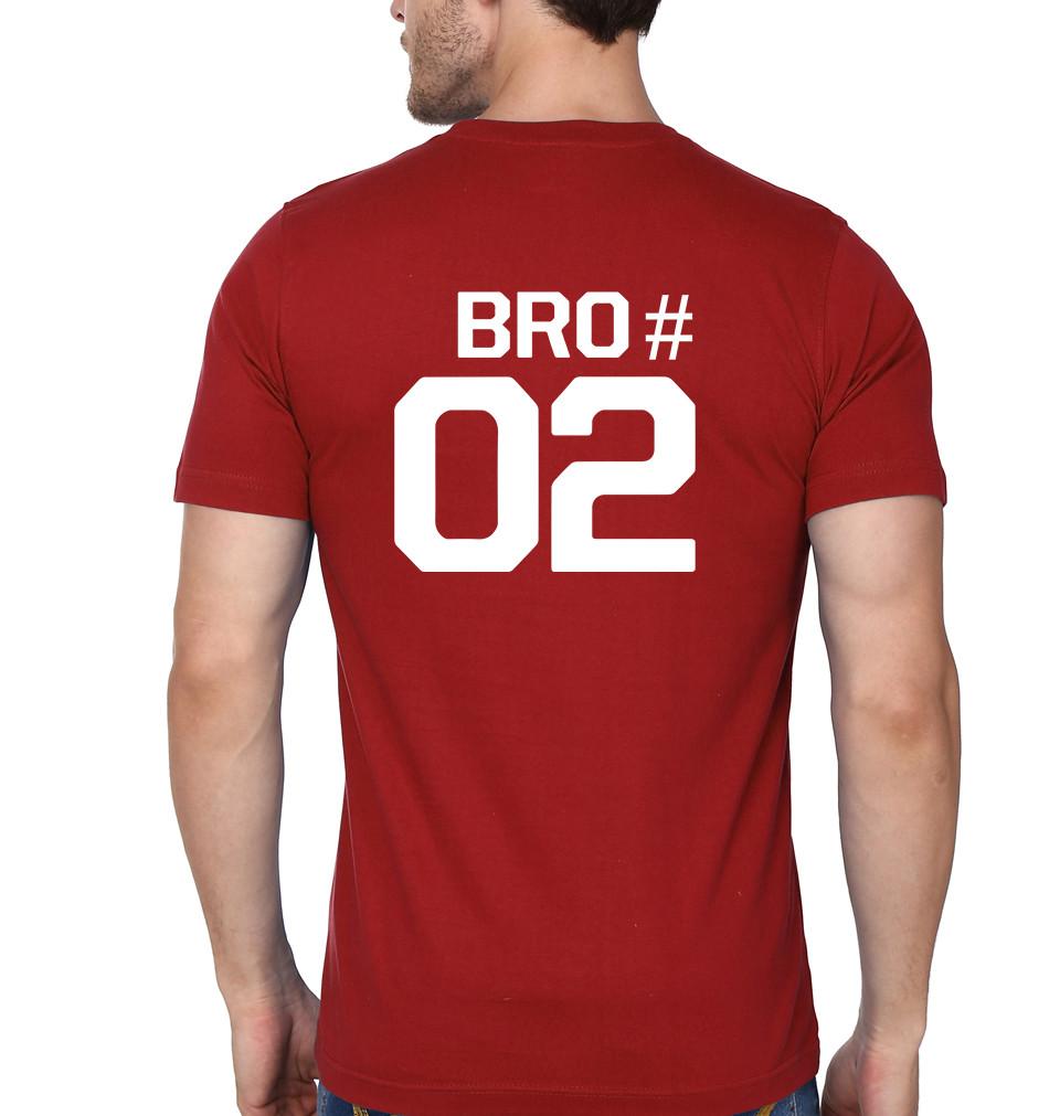 FunkyTees Bro 01 Bro 02 BFF Red Half Sleeve T Shirt