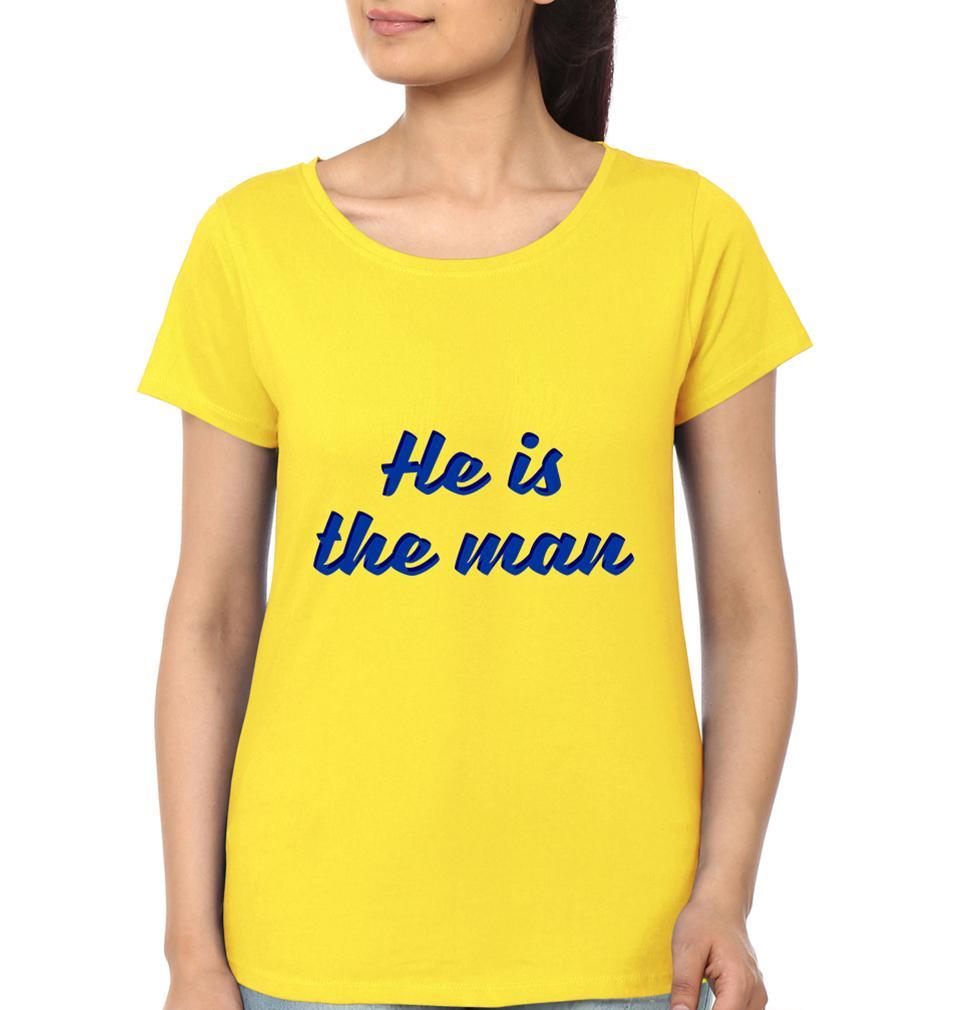 He is Man Couple Half Sleeves T-Shirts -FunkyTees