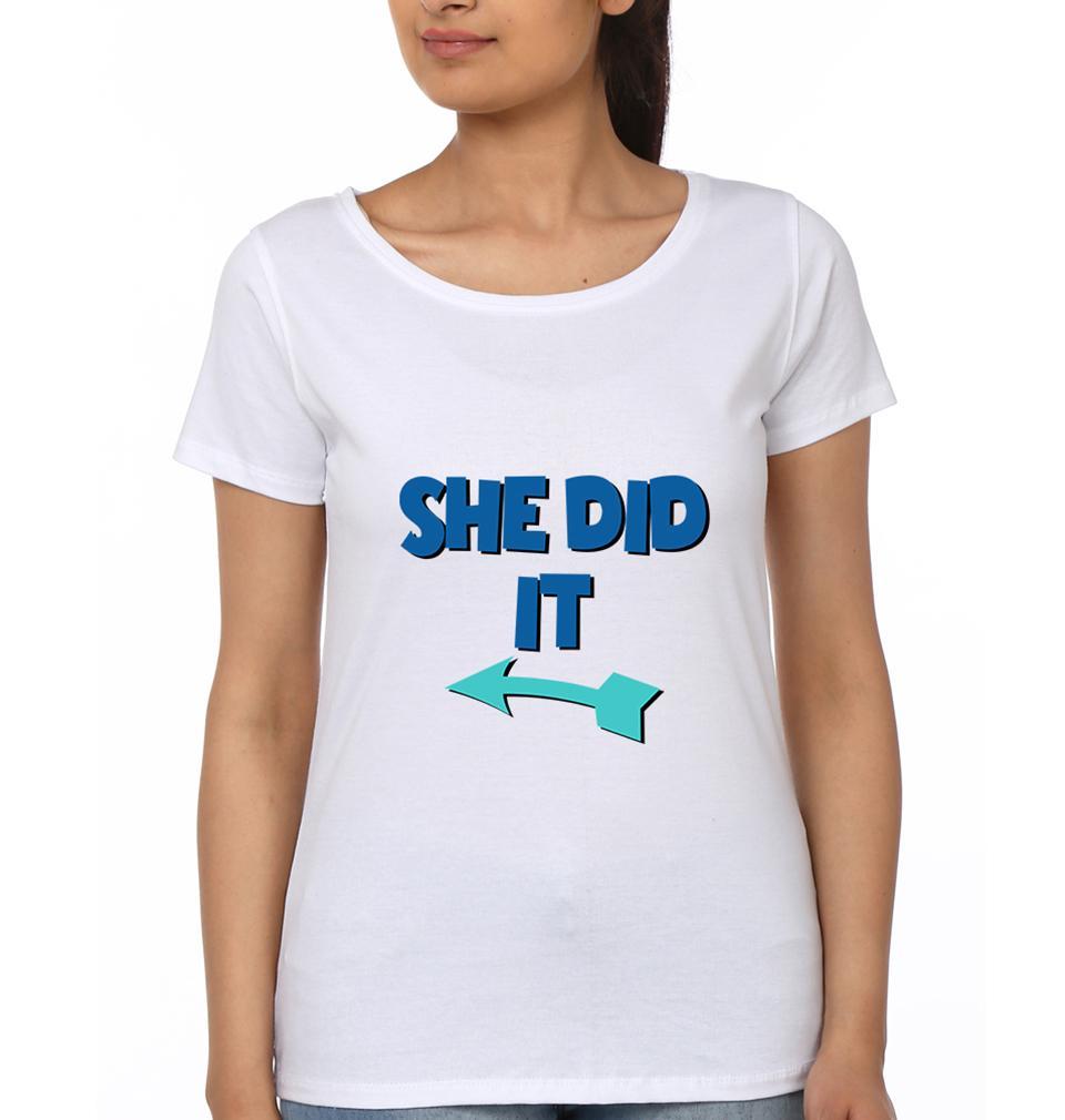 She Did It Sister Sister Half Sleeves T-Shirts -FunkyTees