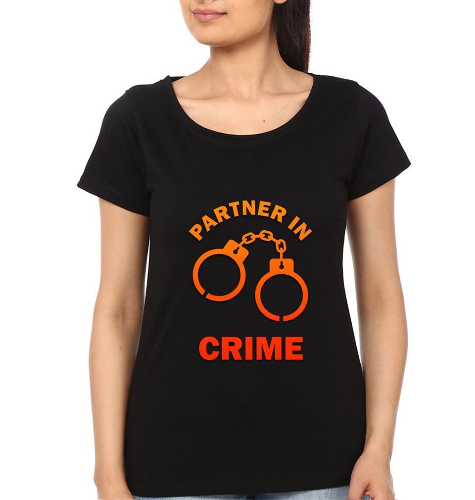 Partner in Crime Sister Sister Half Sleeves T-Shirts -FunkyTees