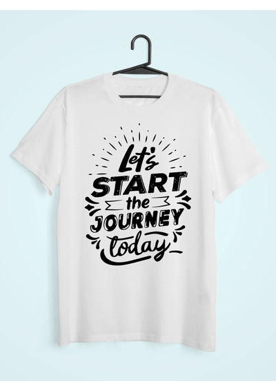 Lets Start The Journey Mens Half Sleeves T-shirt- FunkyTeesClub