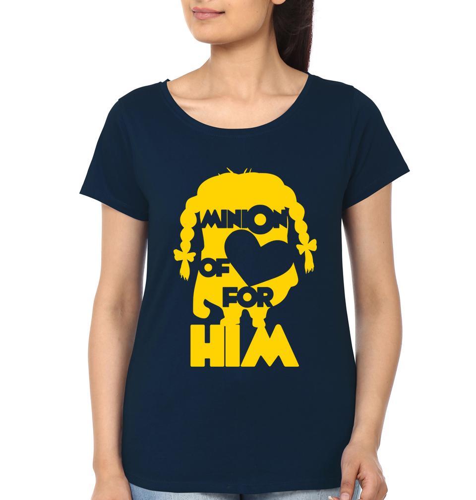 Minion Love Couple Half Sleeves T-Shirts -FunkyTees