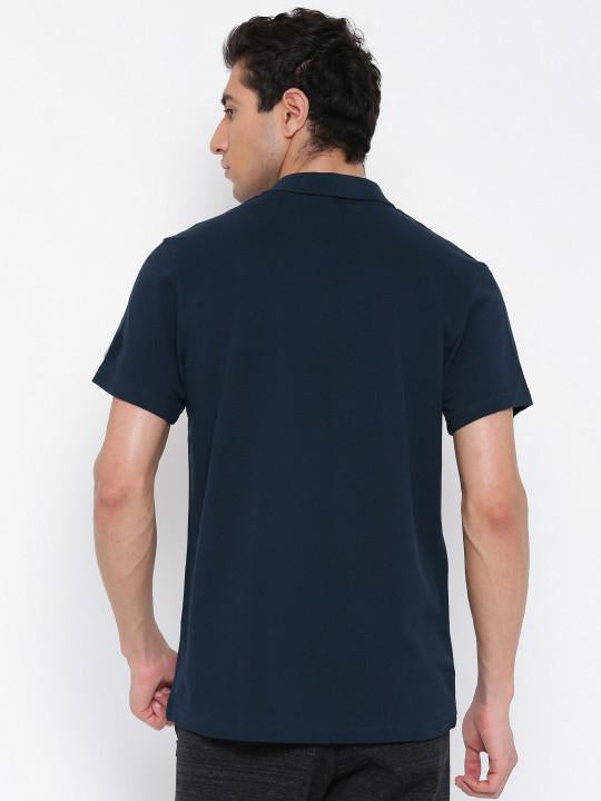 Plain Navy Blue Polo T-Shirt-FunkyTeesClub