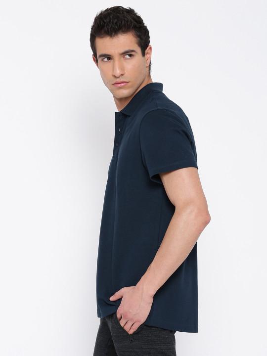 Plain Navy Blue Polo T-Shirt-FunkyTeesClub