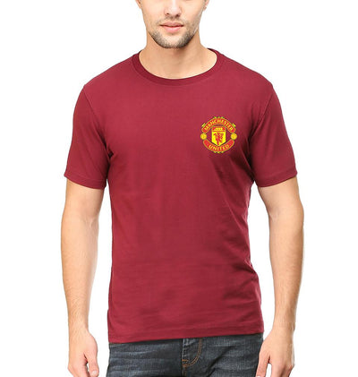 Manchester United Logo Men Half Sleeves T-Shirts-FunkyTeesClub