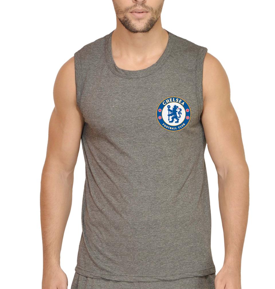 Chelsea Logo Men Sleeveless T-Shirts-FunkyTeesClub