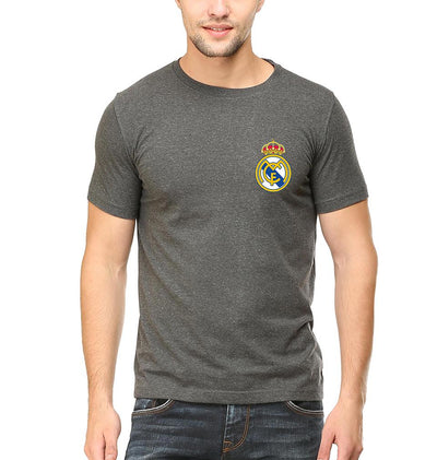 Real Madrid Logo Men Half Sleeves T-Shirts-FunkyTeesClub