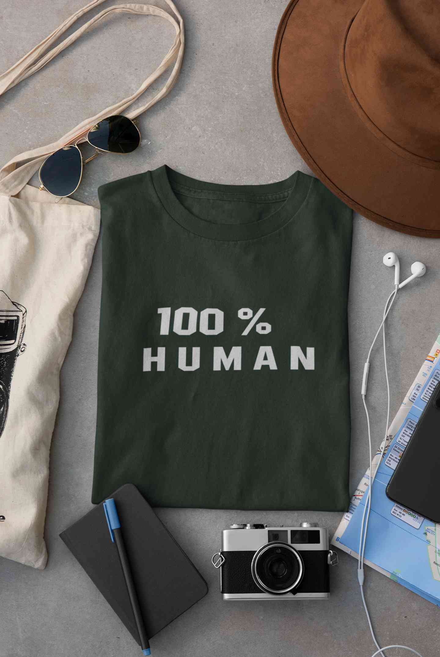 100 Percent Human Minimals Mens Half Sleeves T-shirt- FunkyTeesClub
