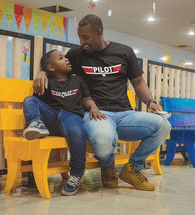 Pilot Co-Pilot Father and Son Matching T-Shirt- FunkyTeesClub