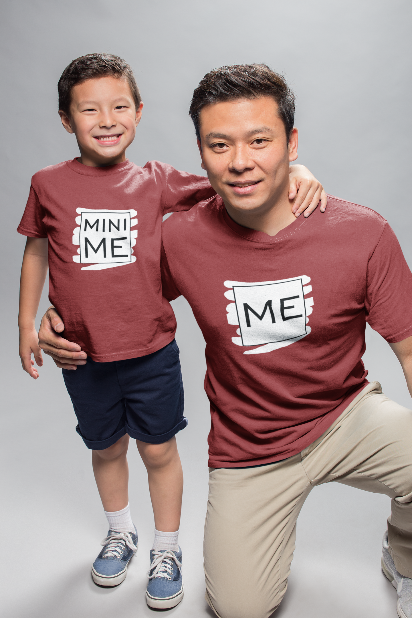Me Father and Son Red Matching T-Shirt- FunkyTeesClub