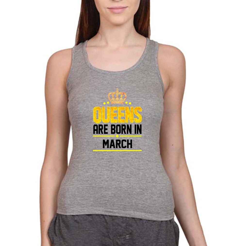 Queens Are Born In March Women Tank Top-FunkyTeesClub
