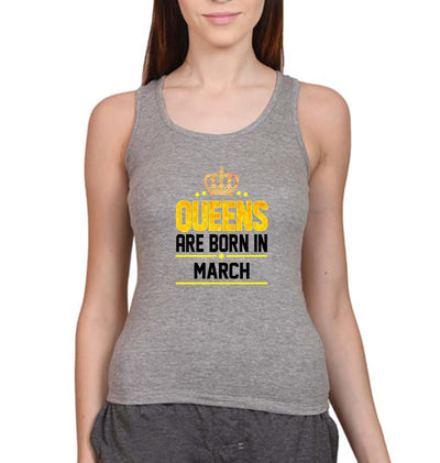 Queens Are Born In March Women Tank Top-FunkyTeesClub