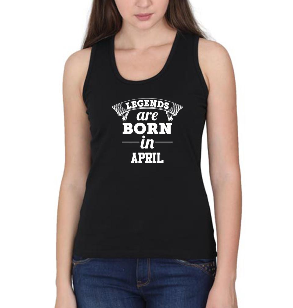 Legends are Born in April Women Tank Top-FunkyTeesClub