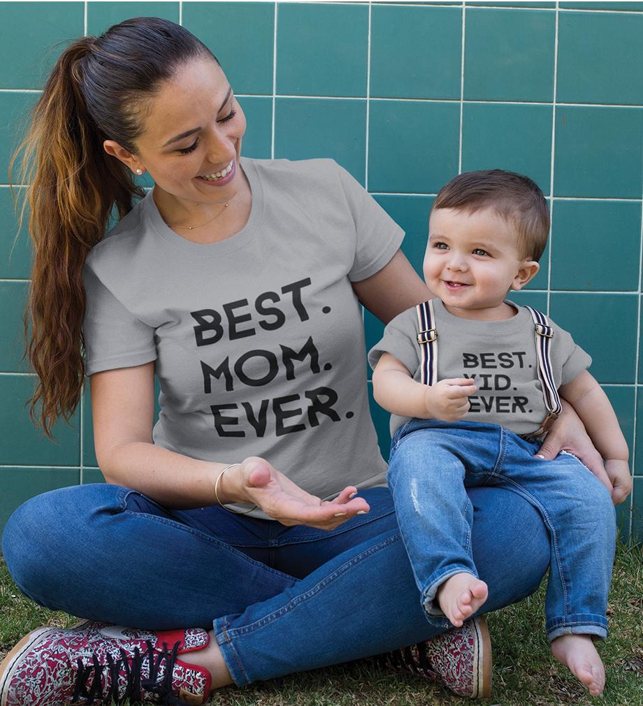 Best Mom Ever Best Kid Ever Mother and Son Matching T-Shirt- FunkyTeesClub