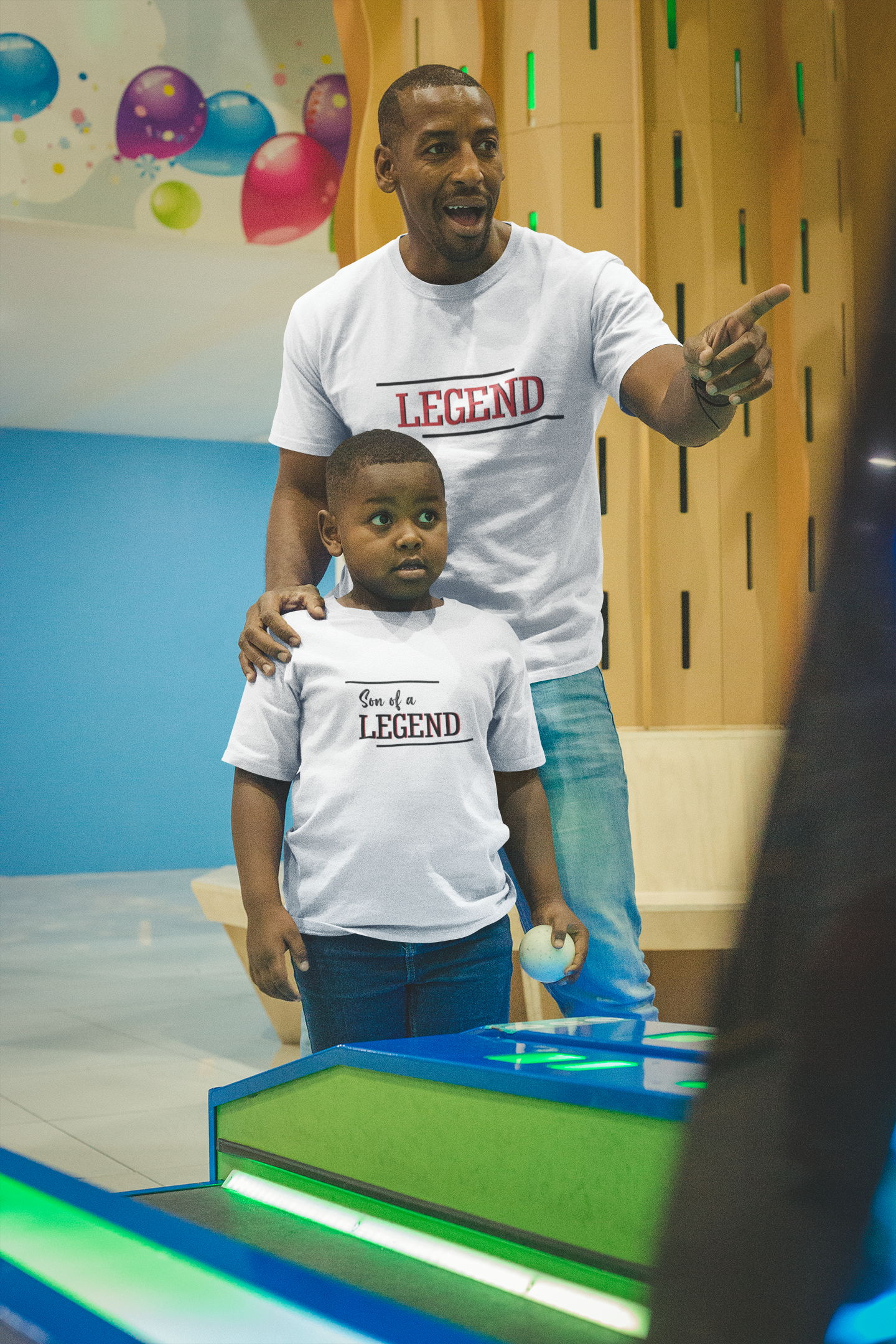 Legend Father and Son White Matching T-Shirt- FunkyTeesClub