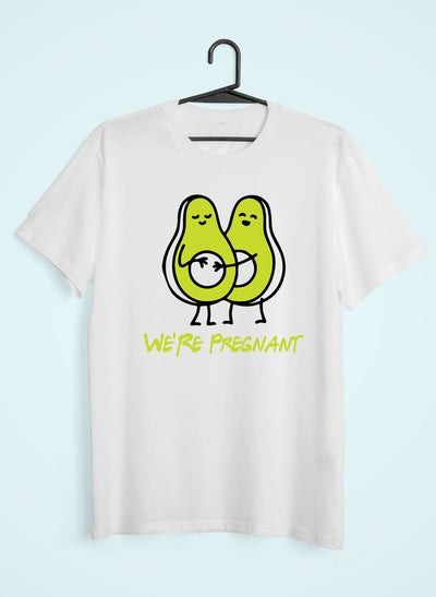 We Are Pregnant Pregnancy Announcement Maternity Couple Half Sleeves T-Shirts -FunkyTeesClub