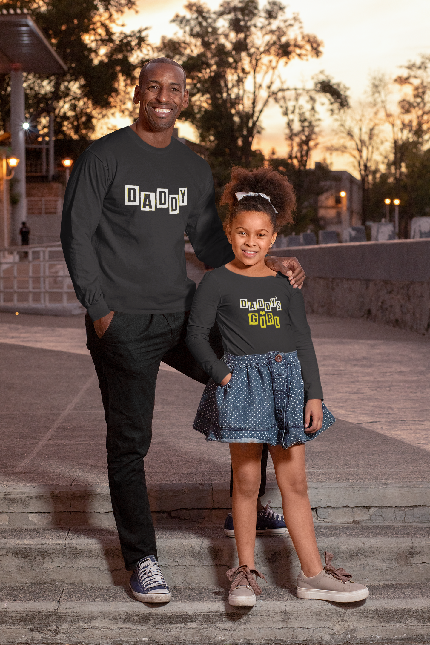 Daddy Father and Daughter Black Matching T-Shirt- FunkyTeesClub