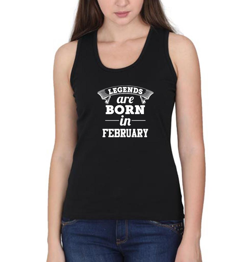 Legends are Born in February Women Tank Top-FunkyTeesClub