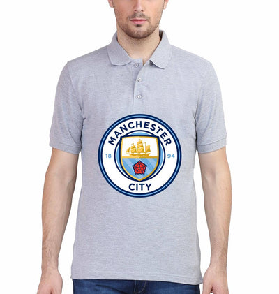 Manchester City Logo Men Polo Half Sleeves T-Shirts-FunkyTeesClub