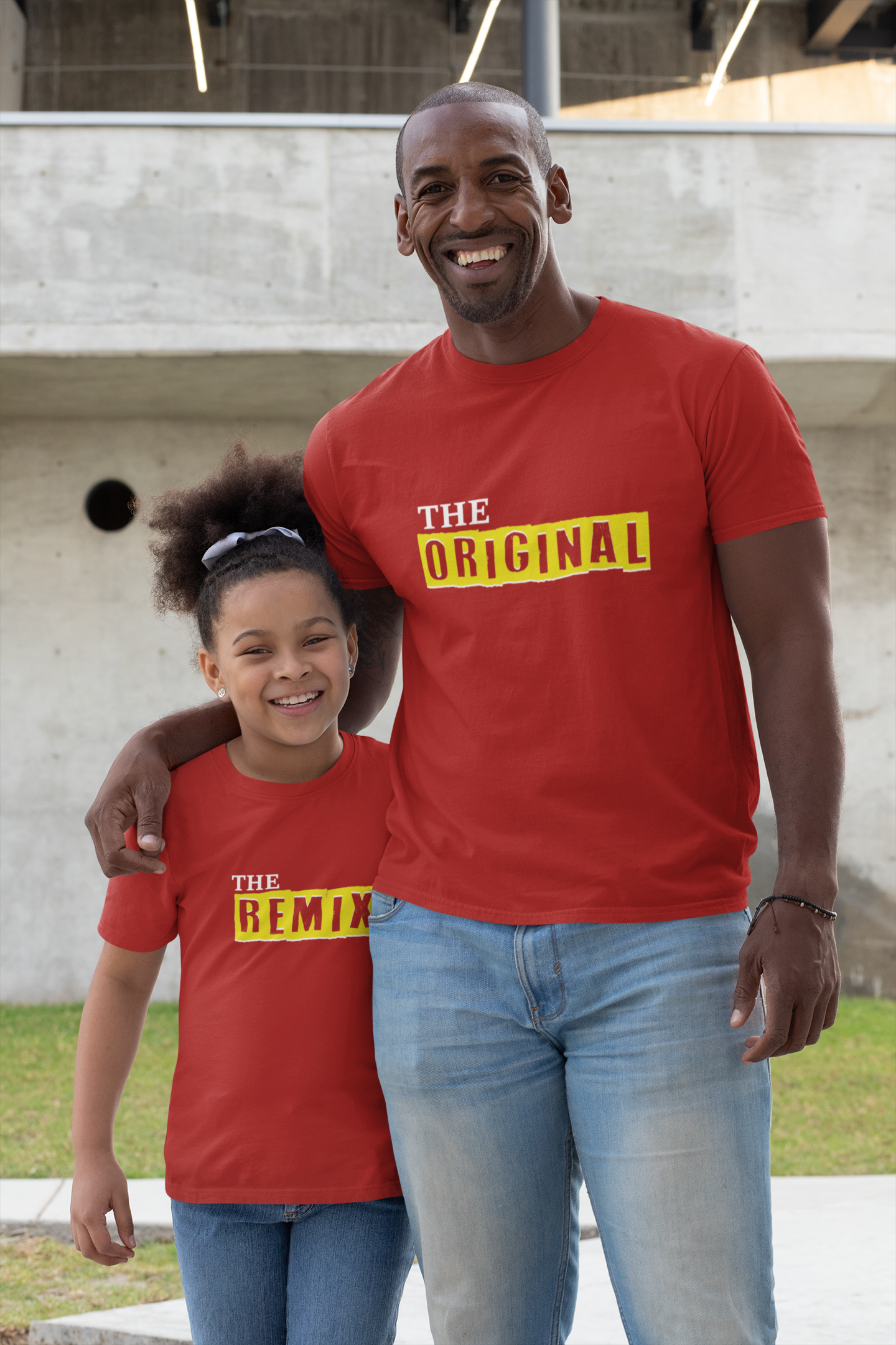 The Original Father and Daughter Red Matching T-Shirt- FunkyTeesClub