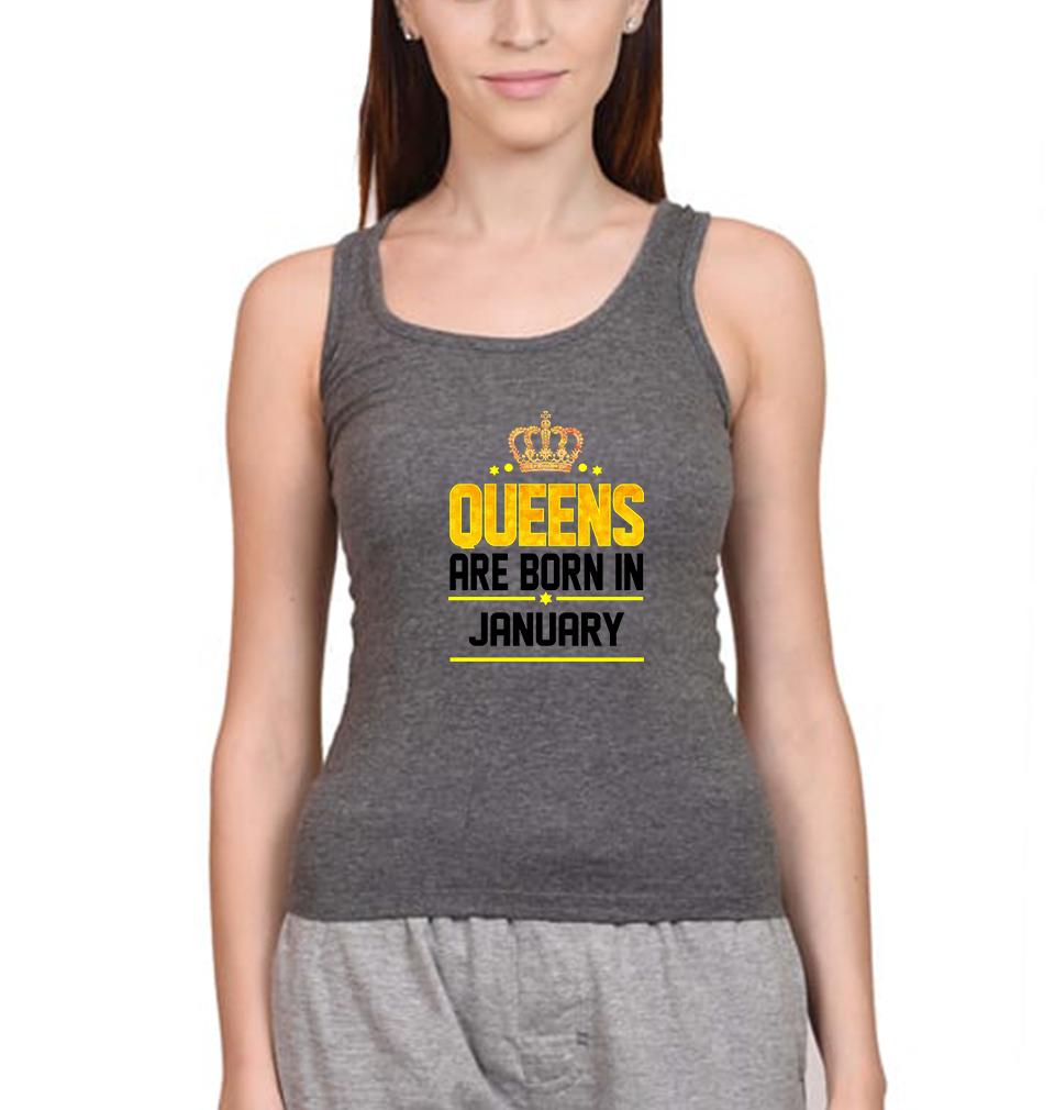 Queens Are Born In January Women Tank Top-FunkyTeesClub