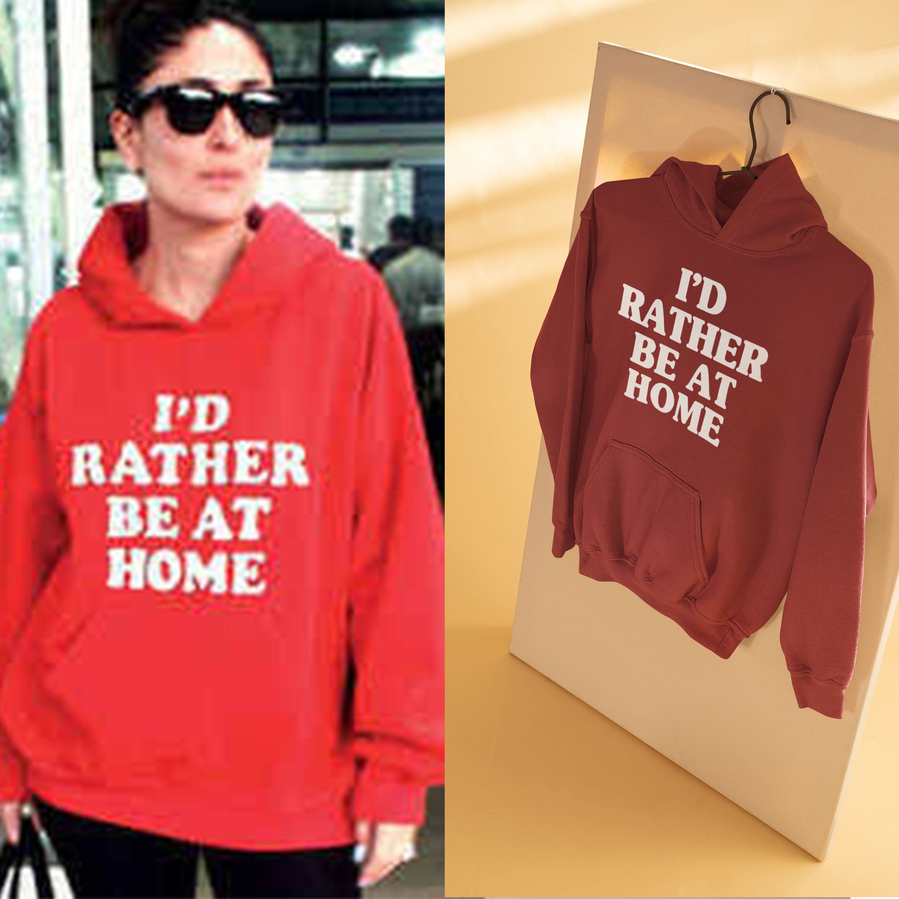 I Would Rather Be At Home Kareena Kapoor Celebrity Hoodies -FunkyTeesClub