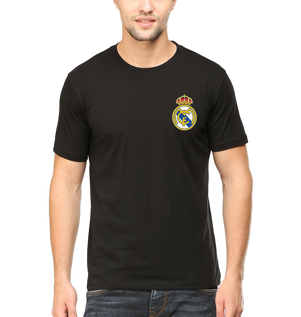 Real Madrid Logo Men Half Sleeves T-Shirts-FunkyTeesClub