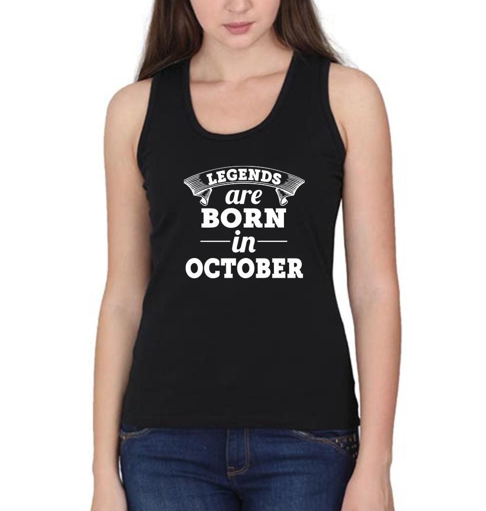 Legends are Born in October Women Tank Top-FunkyTeesClub