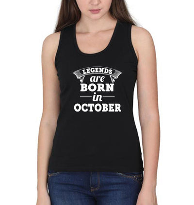 Legends are Born in October Women Tank Top-FunkyTeesClub
