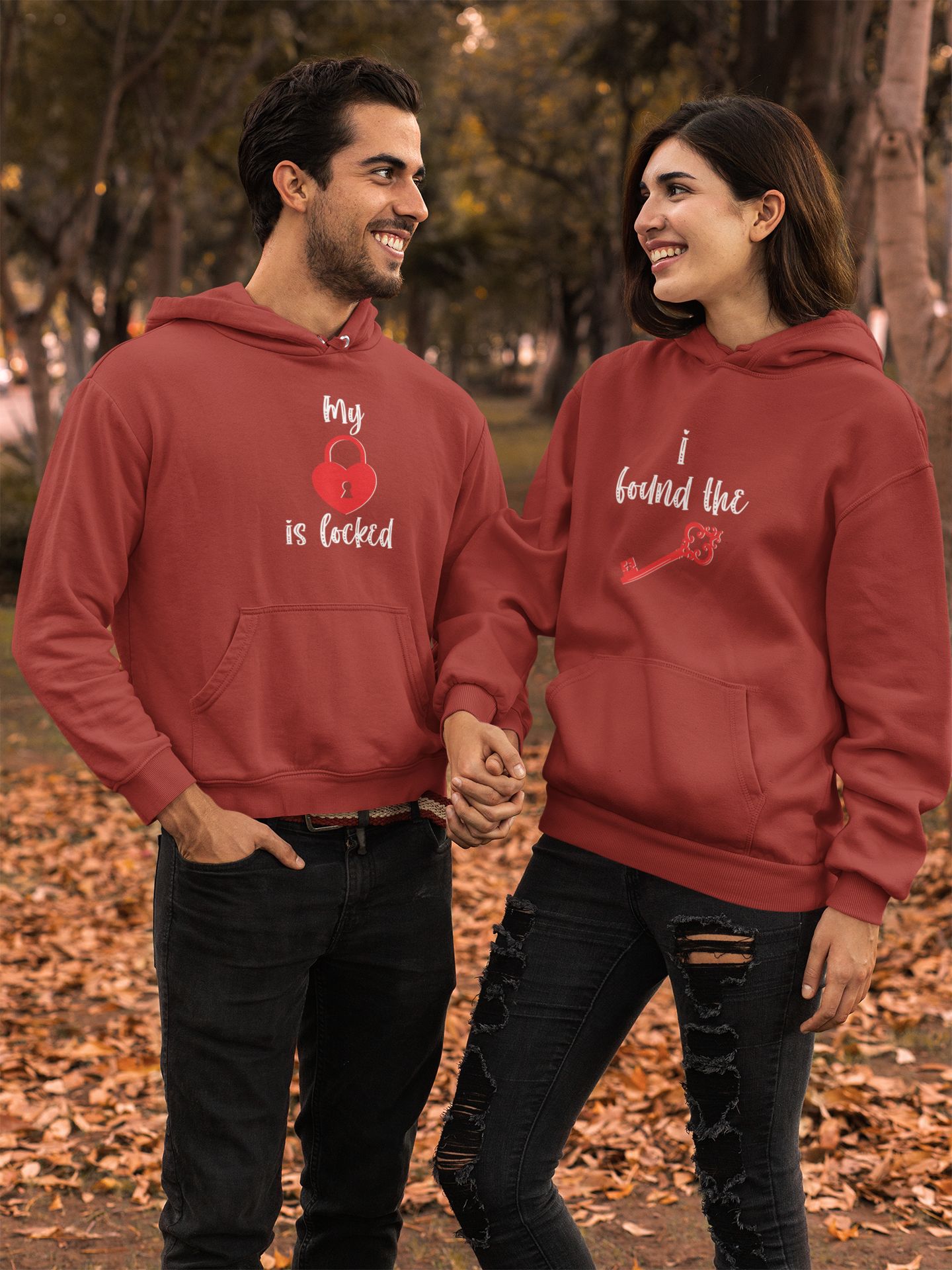 My Heart Is Locked Couple Hoodie-FunkyTeesClub