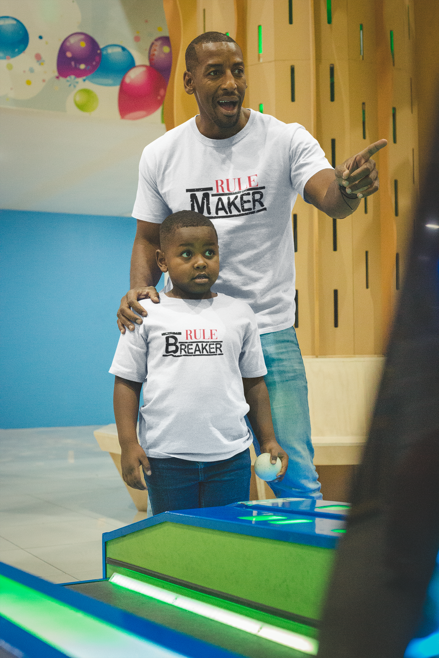 Rule Maker Father and Son White Matching T-Shirt- FunkyTeesClub