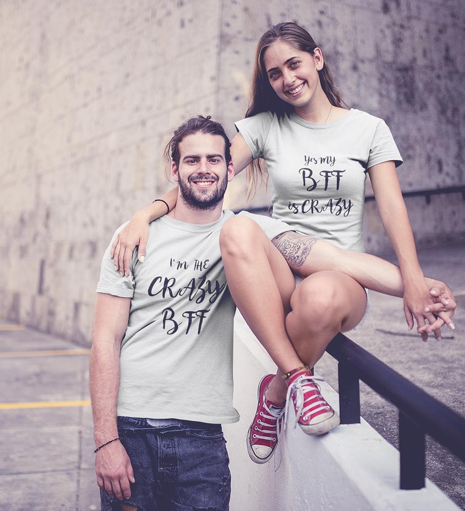 Crazy BFF Half Sleeves T-Shirts-FunkyTees