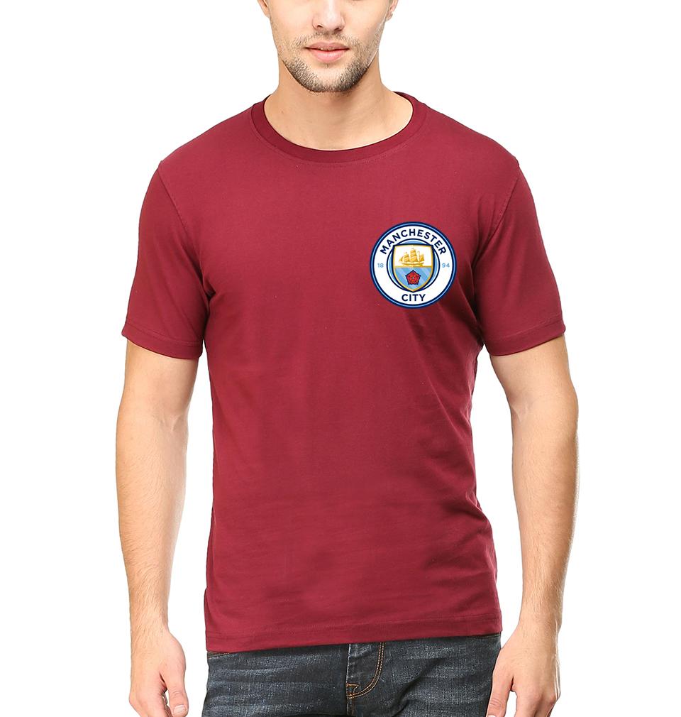 Manchester City Logo Men Half Sleeves T-Shirts-FunkyTeesClub