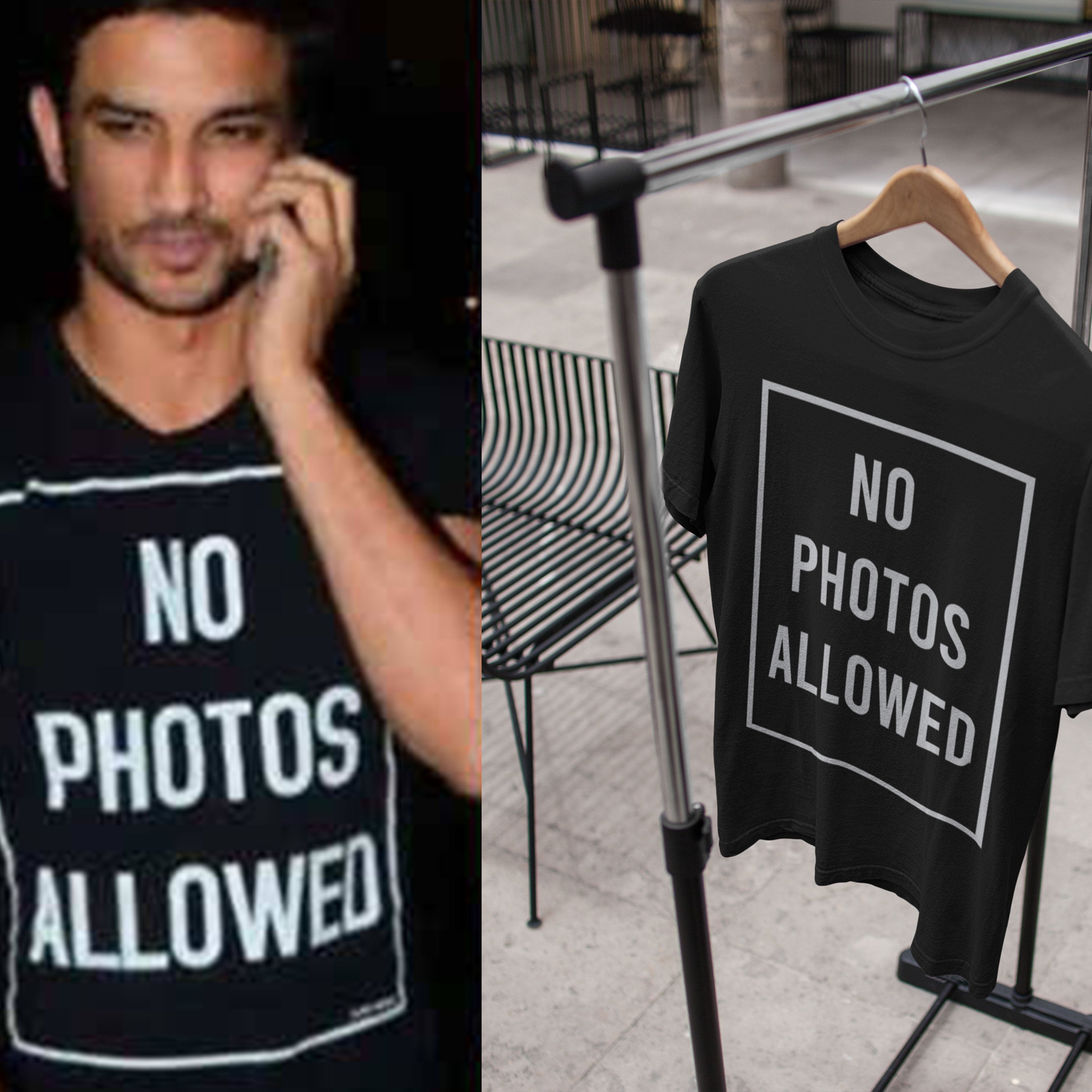 No Photos Allowed Shushant Singh Rajput Celebrity T-shirt- FunkyTeesClub