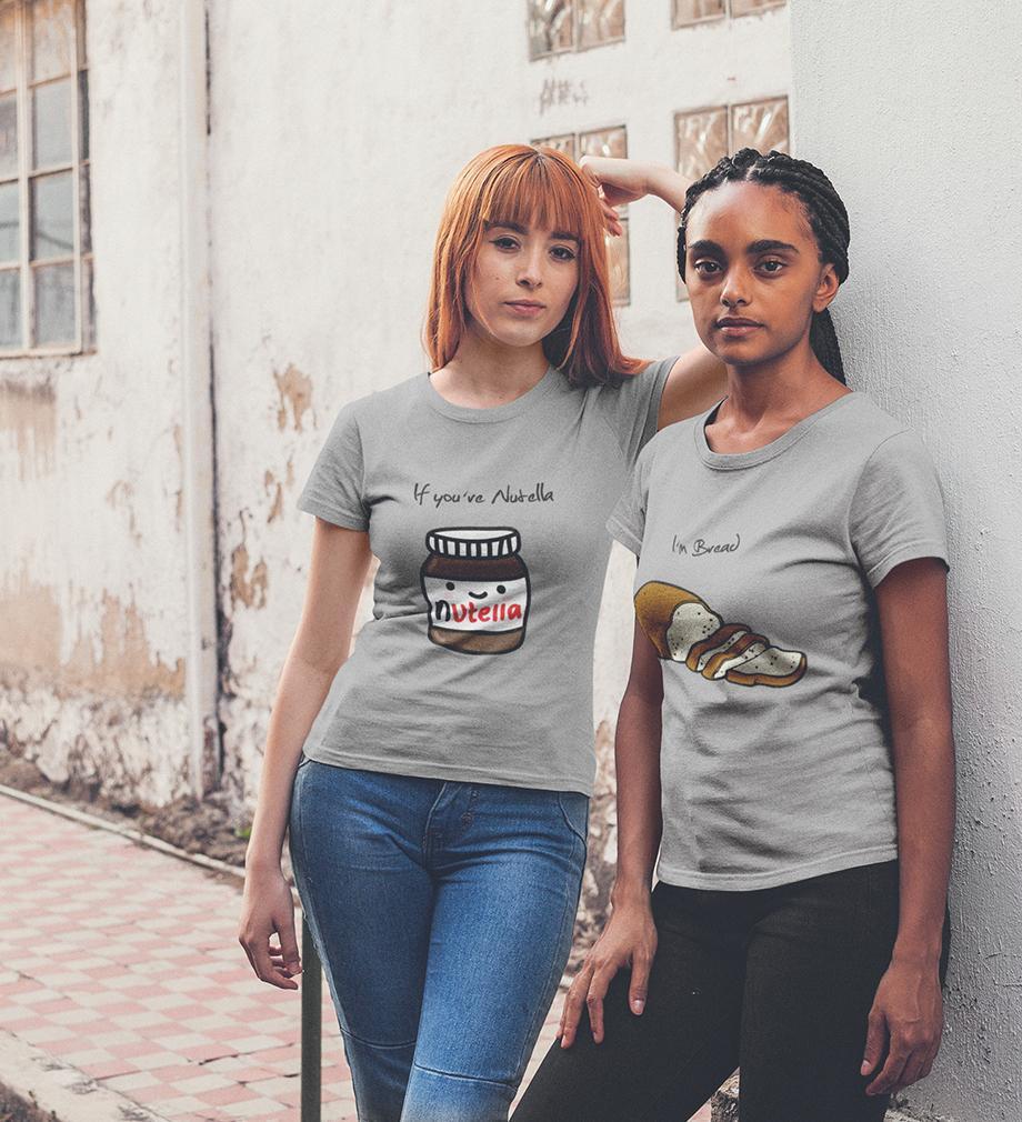 NUTELLA-BREAD BFF Half Sleeves T-Shirts-FunkyTees