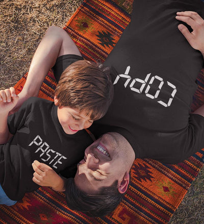 Copy Paste Father and Son Matching T-Shirt- FunkyTeesClub
