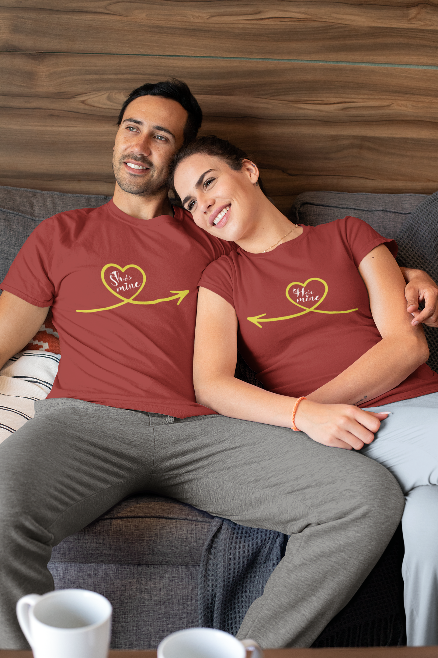 She Is Mine Couple Half Sleeves T-Shirts -FunkyTeesClub
