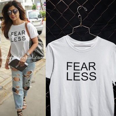Fear Less Shilpa Shetty Celebrity T-shirt- FunkyTeesClub