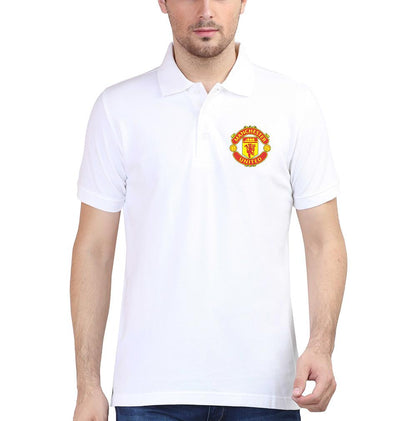 Manchester United Logo Men Polo Half Sleeves T-Shirts-FunkyTeesClub