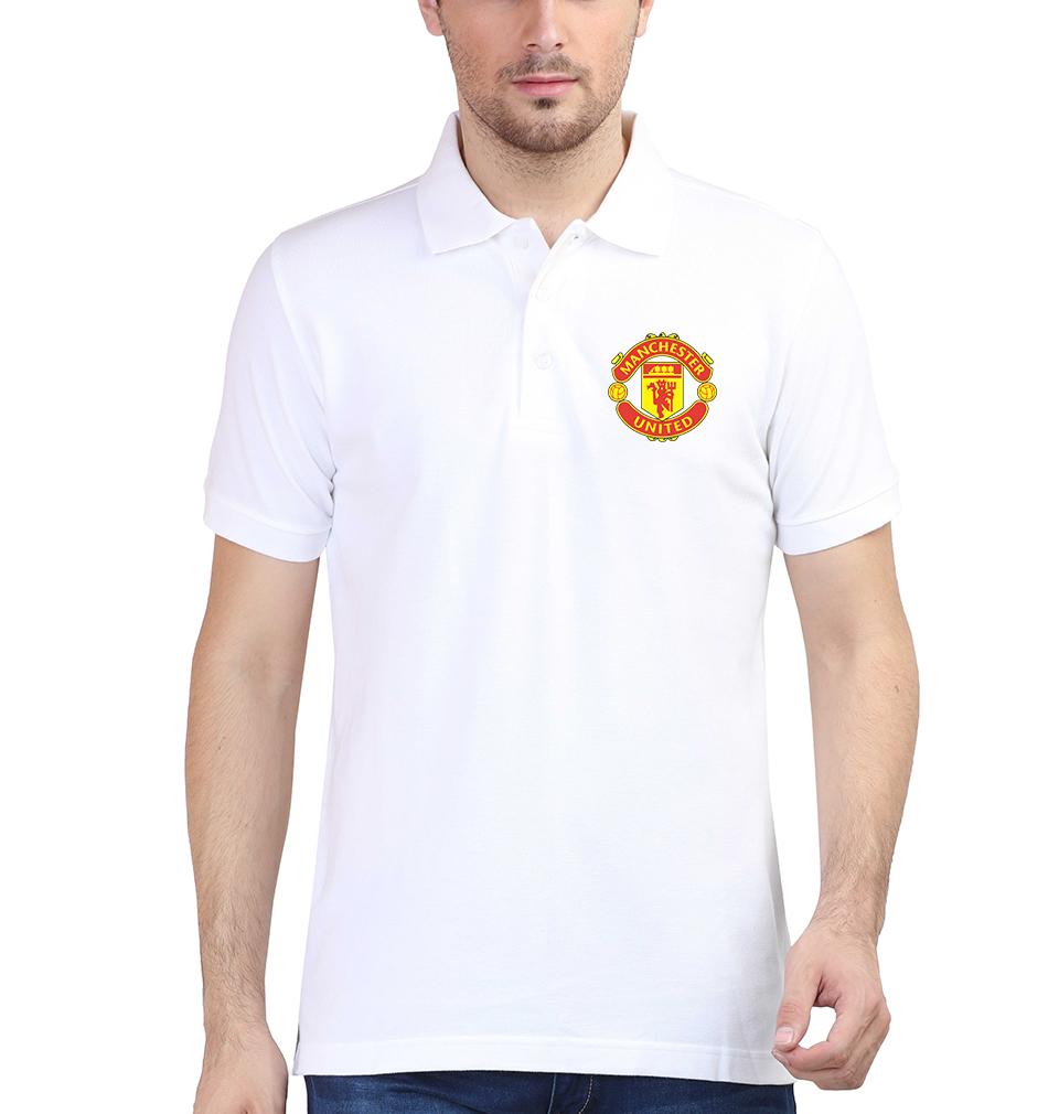 Manchester United Logo Men Polo Half Sleeves T-Shirts-FunkyTeesClub