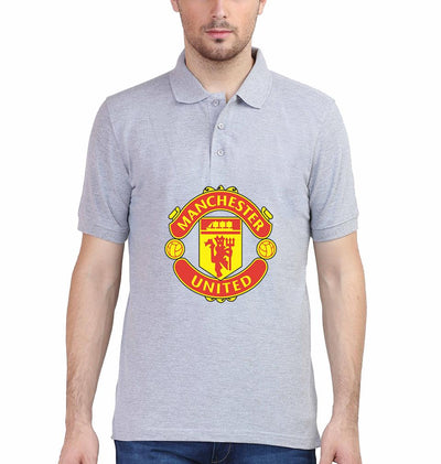 Manchester United Logo Men Polo Half Sleeves T-Shirts-FunkyTeesClub