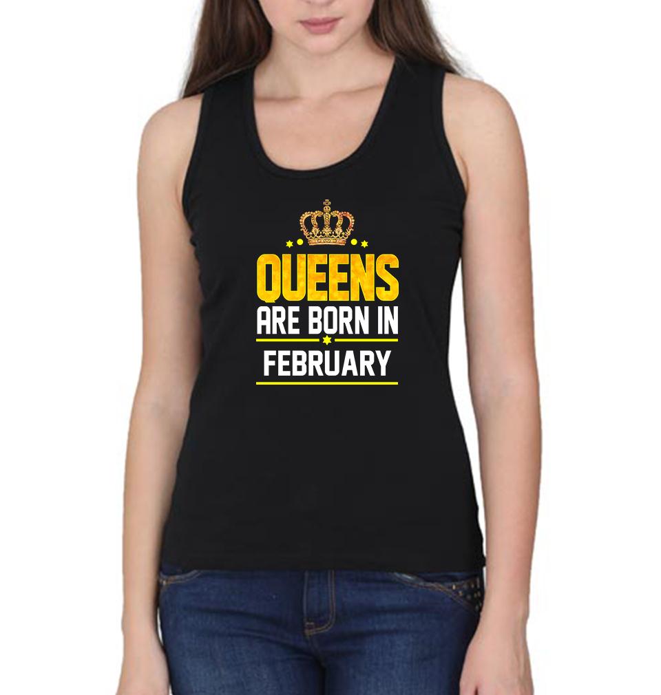 Queens Are  Born In February Women Tank Top-FunkyTeesClub