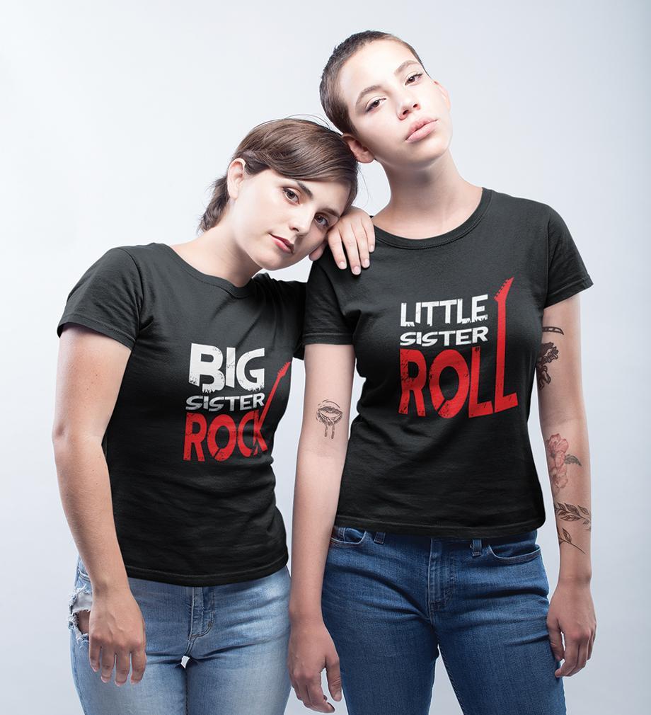 Rock n Roll Sister Sister Half Sleeves T-Shirts -FunkyTees