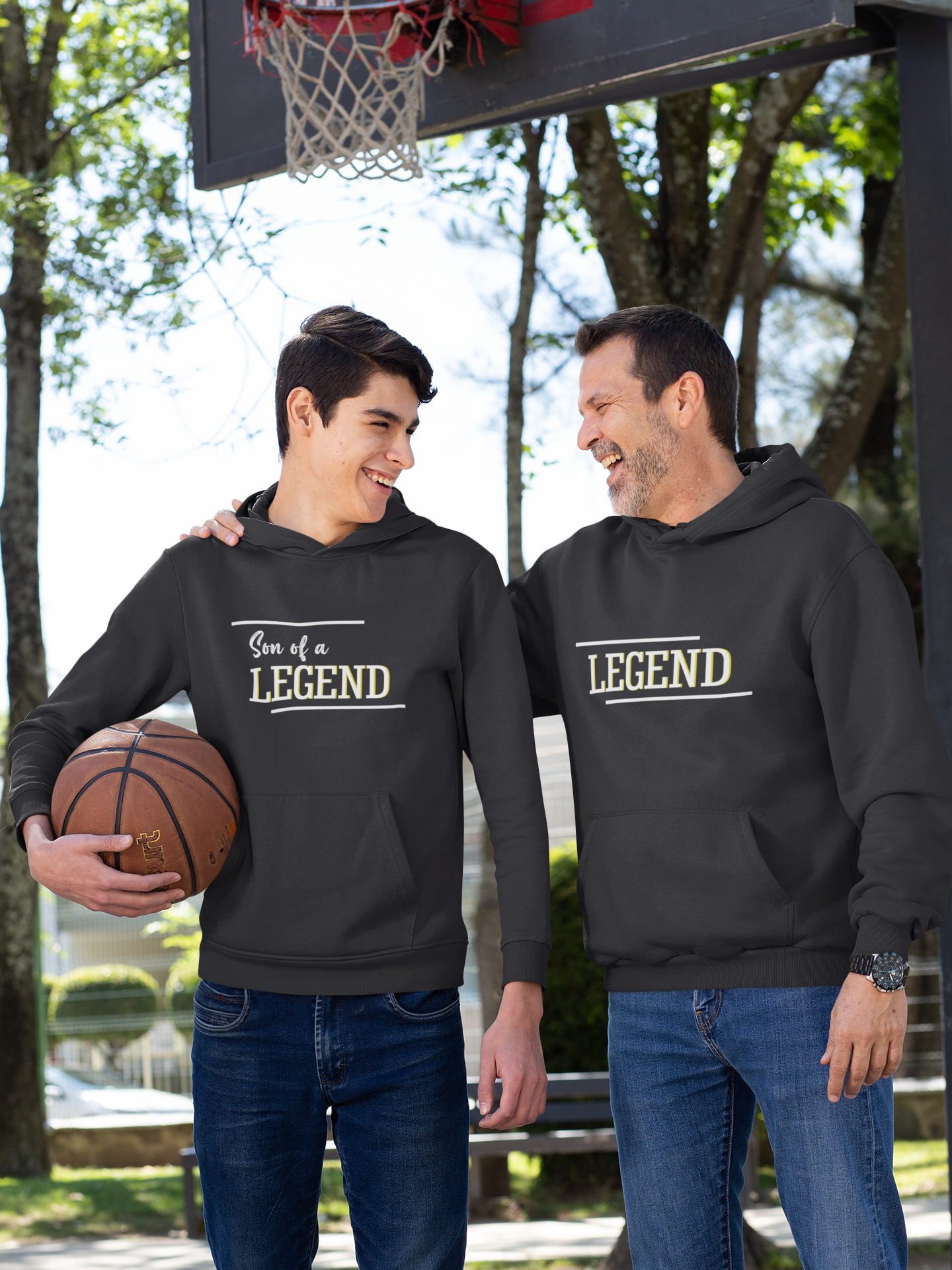 Legend Father and Son Black Matching Hoodies- FunkyTeesClub