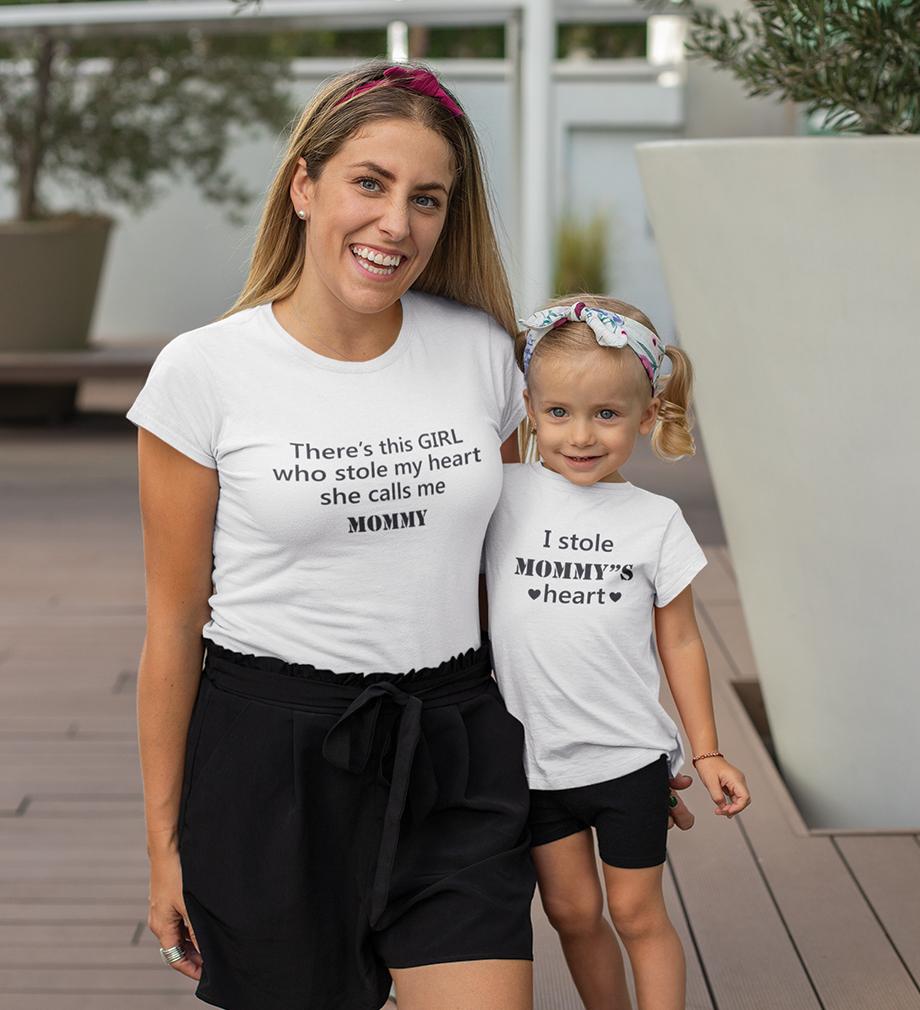 I Stole Mommy's Heart Mother and Daughter Matching T-Shirt- FunkyTeesClub