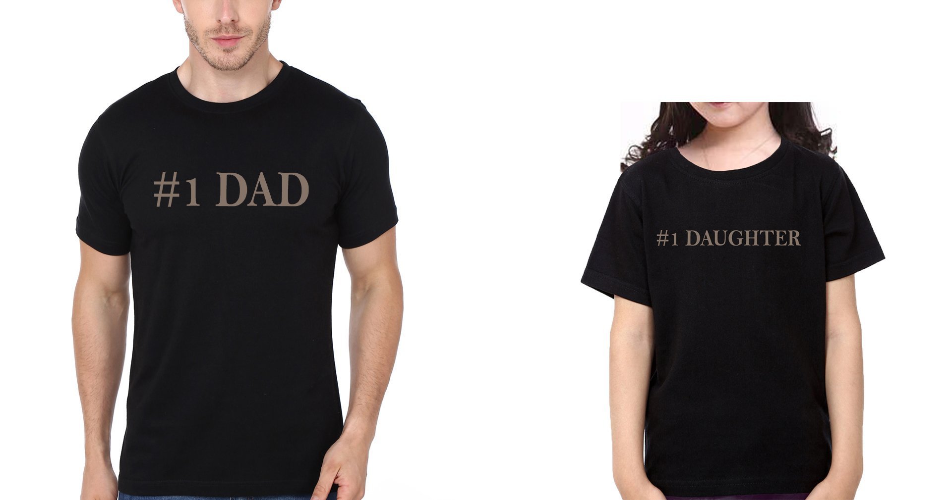 #1Dad #1Daughter Father and Daughter Matching T-Shirt- FunkyTeesClub - Funky Tees Club